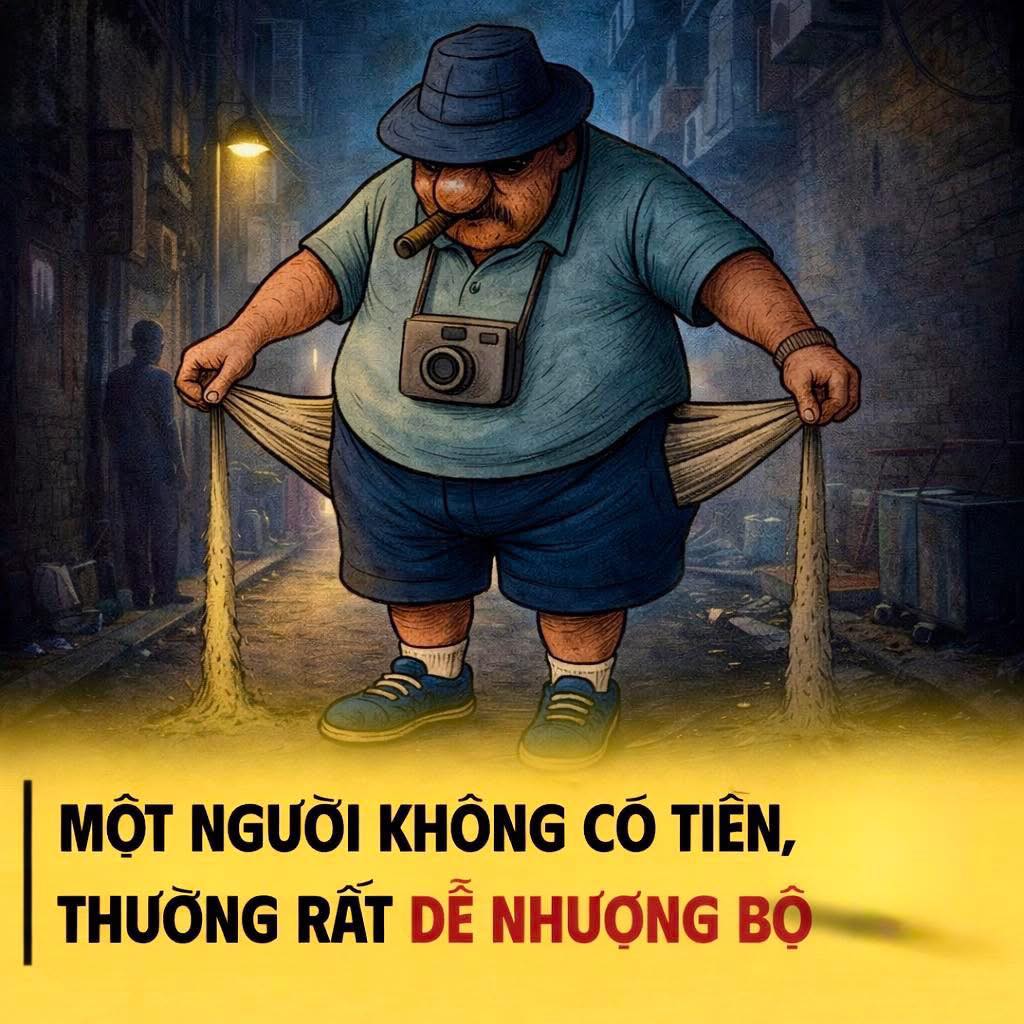 MỘT NGƯỜI KHÔNG CÓ TIỀN, THƯỜNG RẤT DỄ NHƯỢNG BỘ
